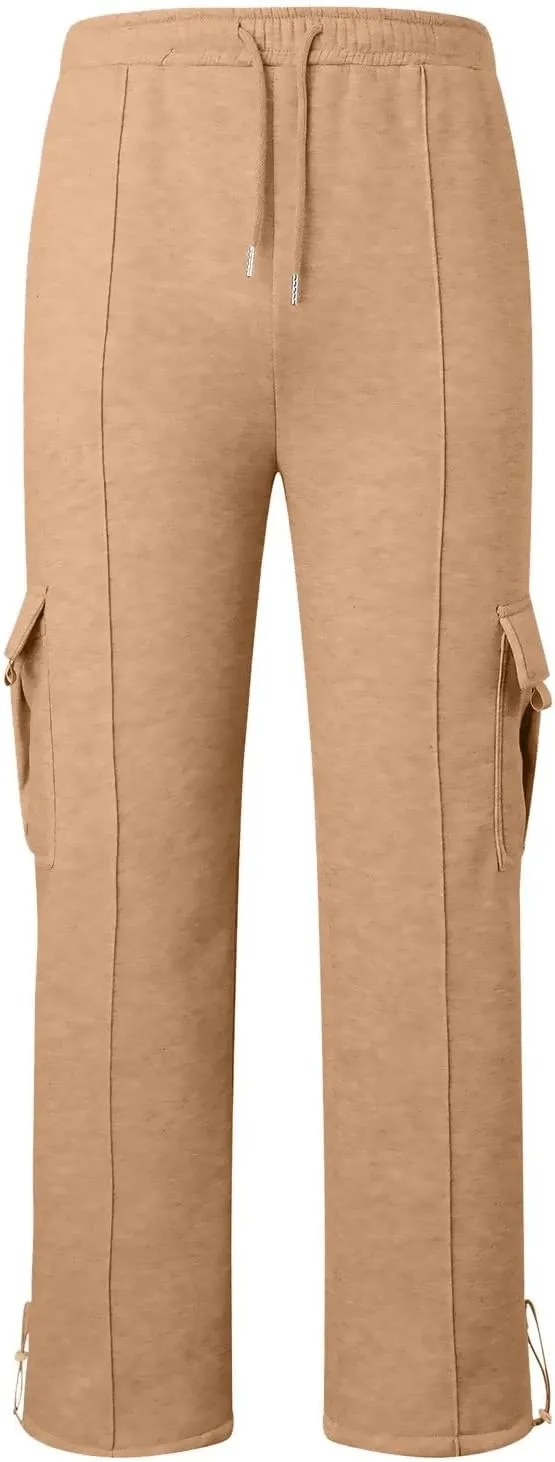 Mens Joggers for Workout Athletic Running Baggy Loose Fit Sweatpants Casual Drawstring Stretch Cargo Pants with Multi Pockets