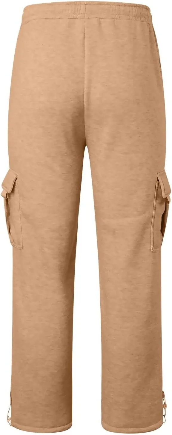 Mens Joggers for Workout Athletic Running Baggy Loose Fit Sweatpants Casual Drawstring Stretch Cargo Pants with Multi Pockets