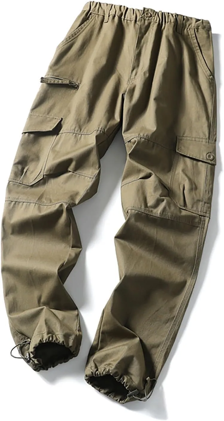 Mens Khaki Pants Relaxed Stretch Big and Tall Mens Sweatpants with Pockets Hiking Pants Match Pants Casual Slim Fit