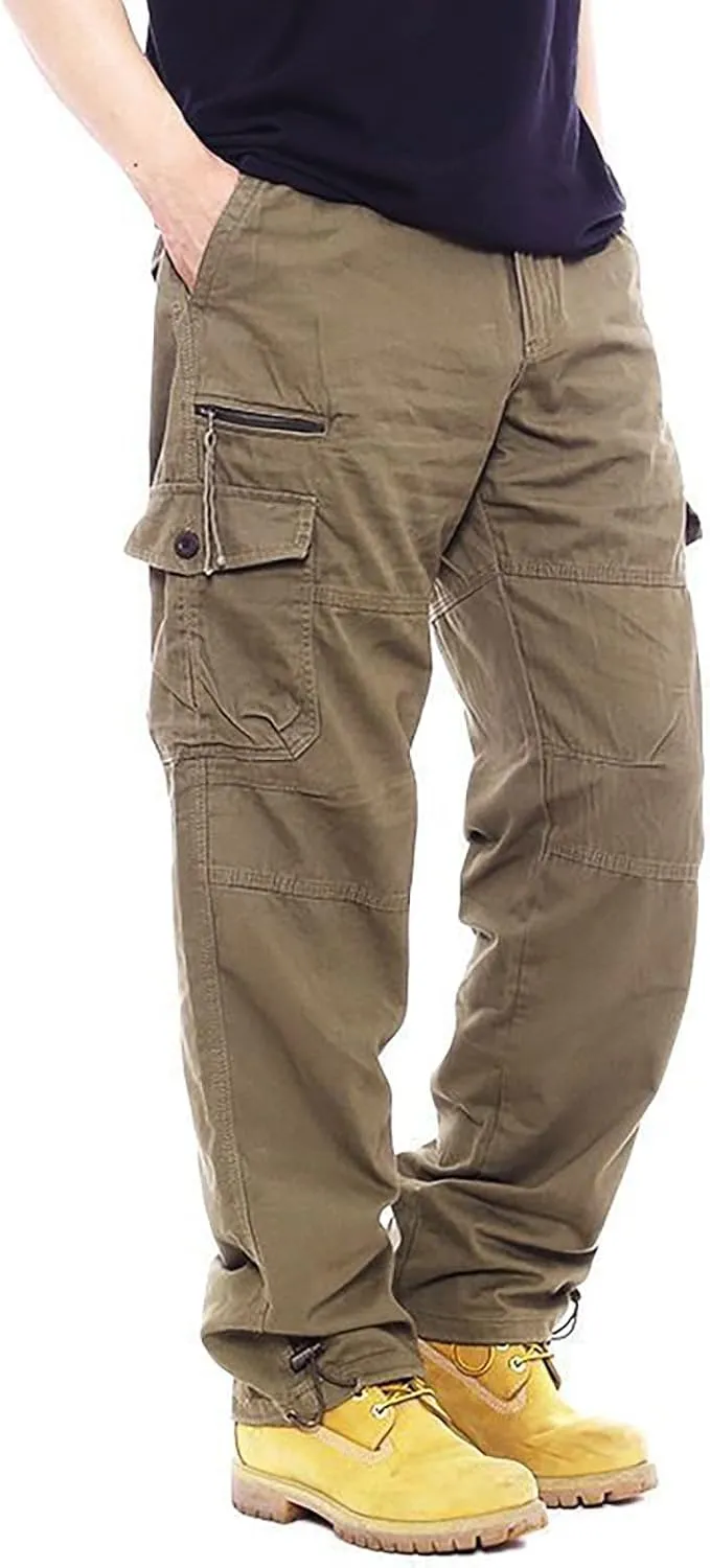 Mens Khaki Pants Relaxed Stretch Big and Tall Mens Sweatpants with Pockets Hiking Pants Match Pants Casual Slim Fit