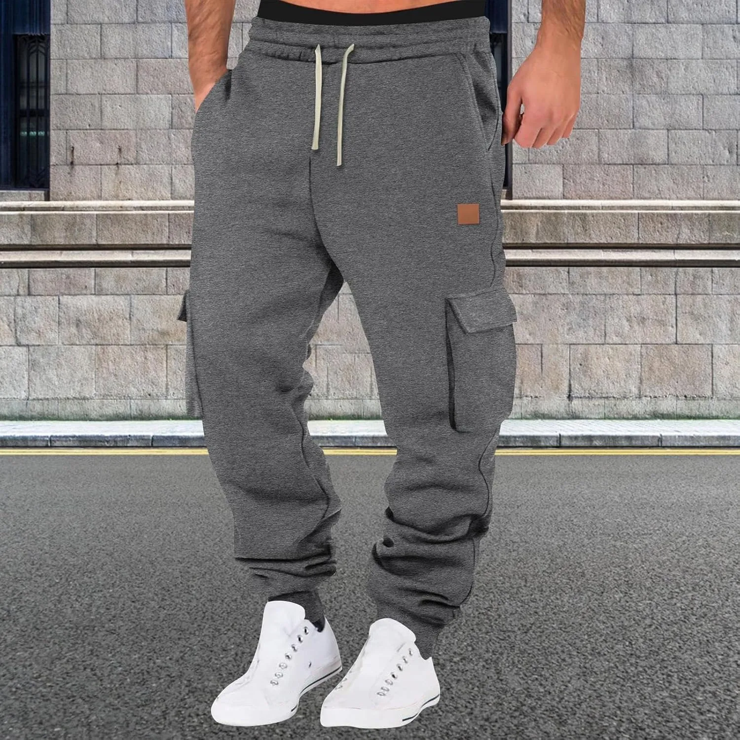 Men's Pants Cargo Work Casual Loose Straight Sweatpants Lightweight Work Hiking Pants Multi Pockets Jogger Tousers