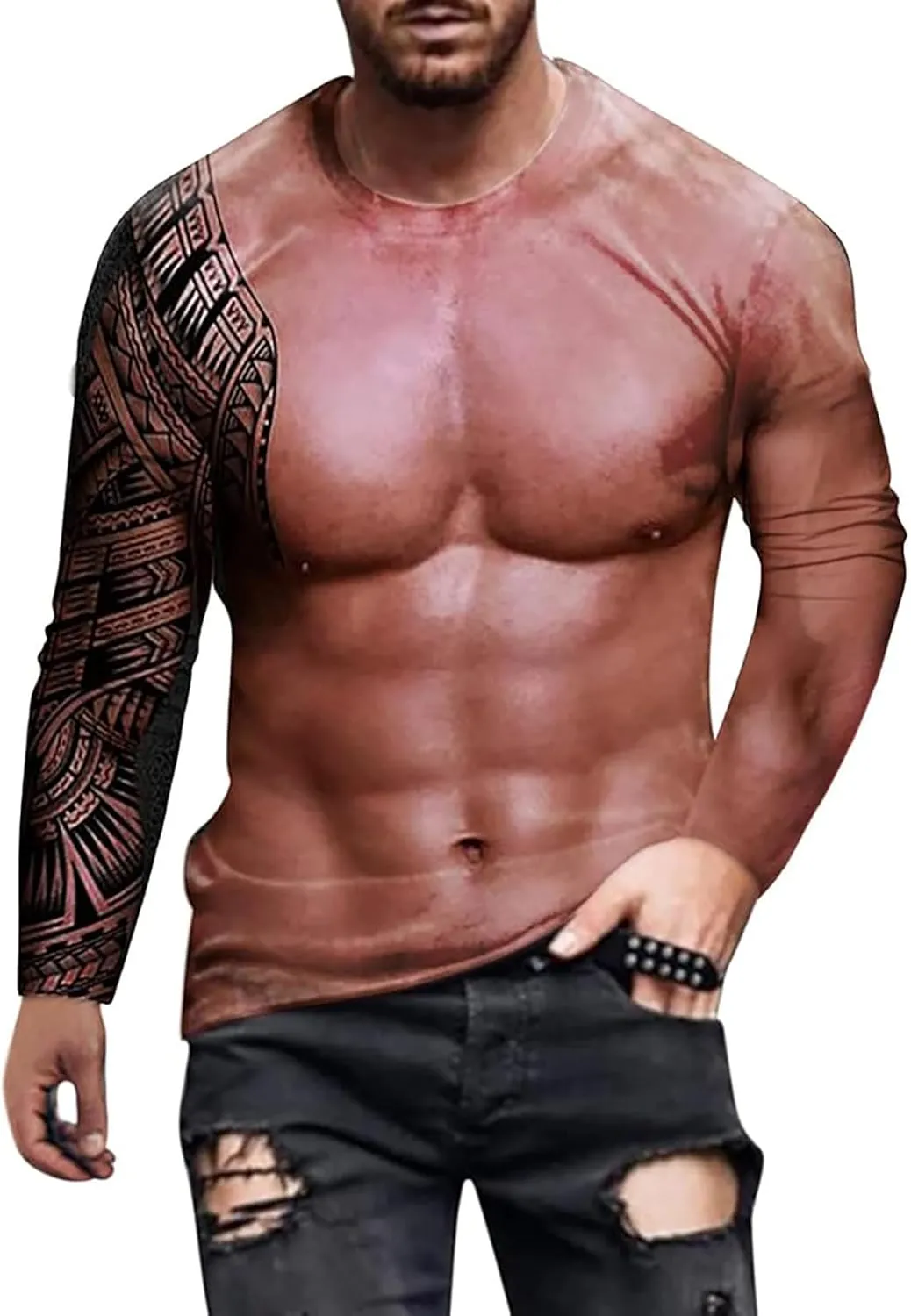 Mens Stylish Quick-Dry T Shirt Funny Muscle Moisture Wicking Workout Top Cool Graphic Short Sleeve Outdoor Tunics