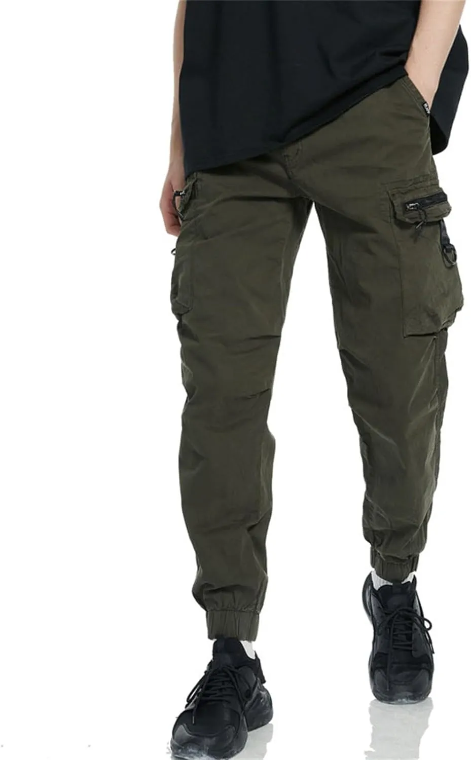 MIDOO Golf Pants Men Stretch Relaxed Fit Casual Fleece Joggers Loose Open Bottom Athletic Pants Straight Leg Hiking Pants