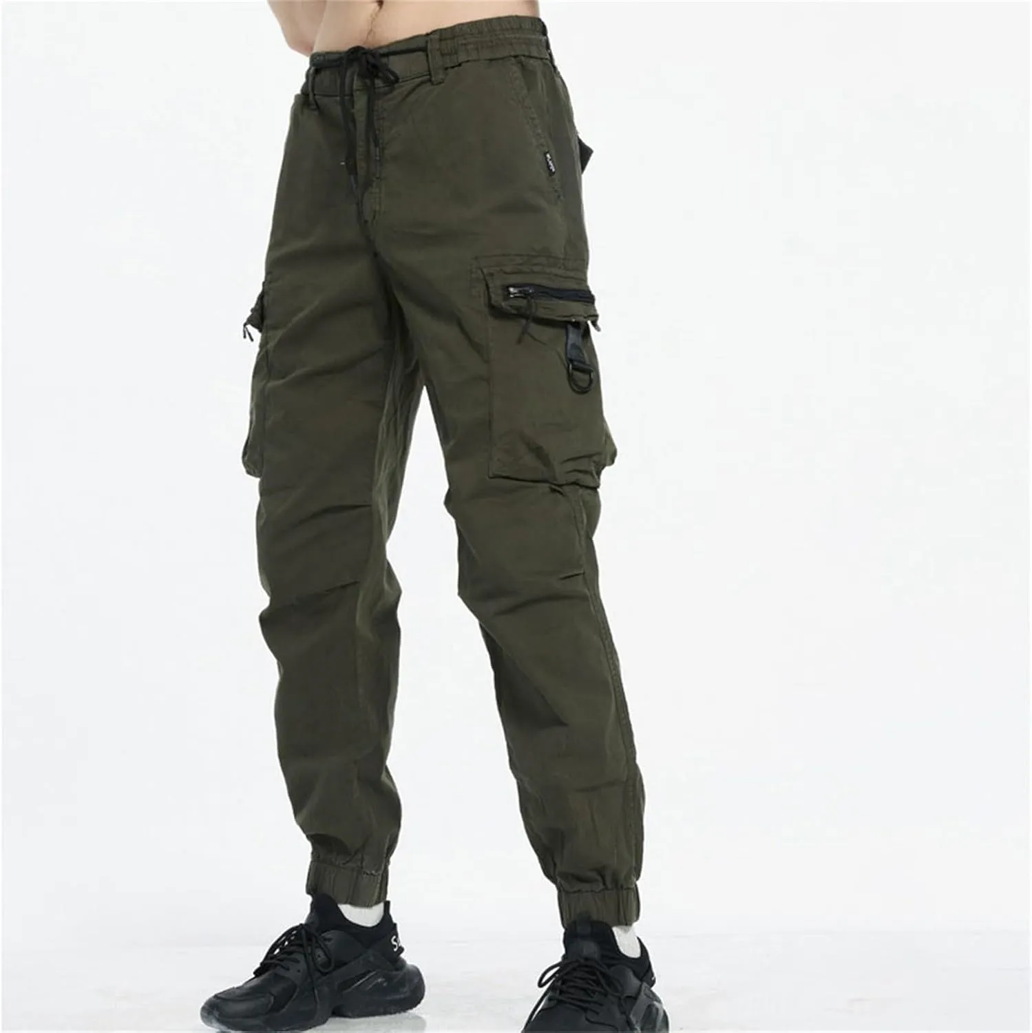 MIDOO Golf Pants Men Stretch Relaxed Fit Casual Fleece Joggers Loose Open Bottom Athletic Pants Straight Leg Hiking Pants
