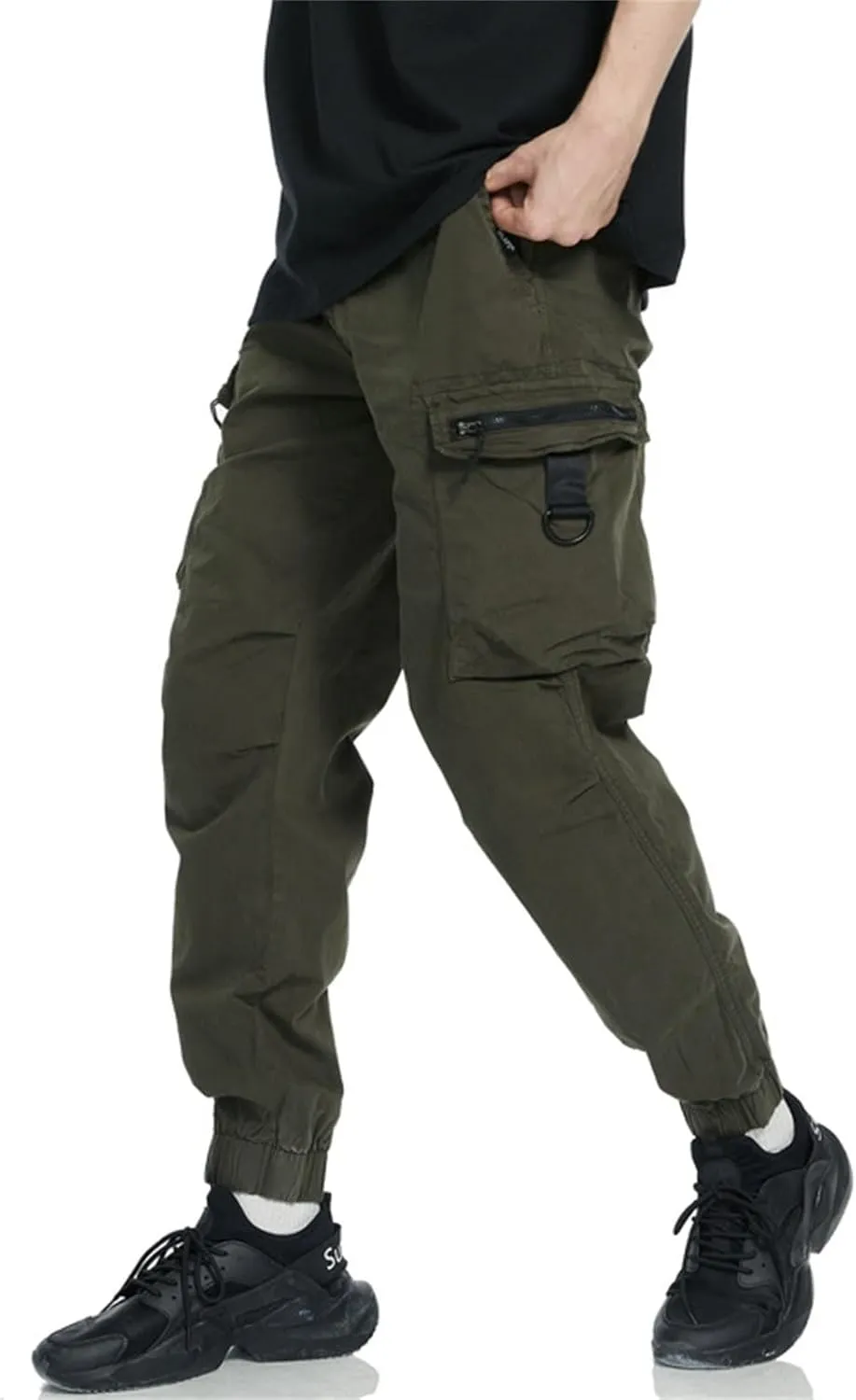 MIDOO Golf Pants Men Stretch Relaxed Fit Casual Fleece Joggers Loose Open Bottom Athletic Pants Straight Leg Hiking Pants