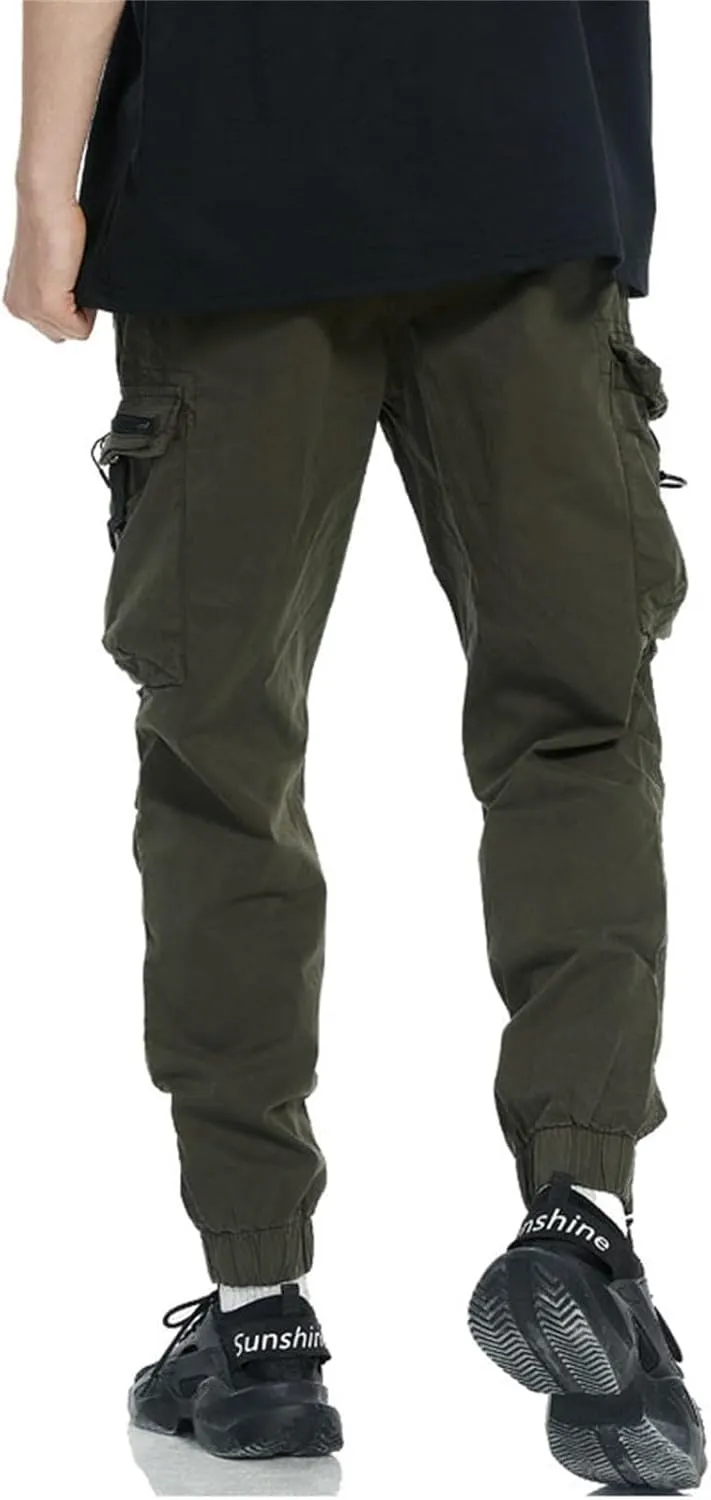 MIDOO Golf Pants Men Stretch Relaxed Fit Casual Fleece Joggers Loose Open Bottom Athletic Pants Straight Leg Hiking Pants