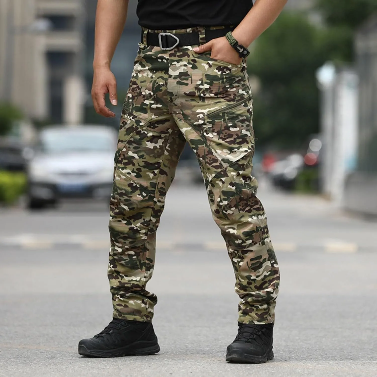 MIDOO Golf Pants Men Tapered Leg Casual Joggers Pants Stretch Drawstring Elastic Waist Tapered Leg Sweatpants with Pockets
