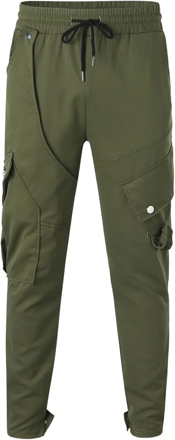 MIDOO Mens Tactical Pants Stretch Flex Casual Loose Straight Sweatpants Outdoor Lightweight Work Hiking Pants Jogger Tousers