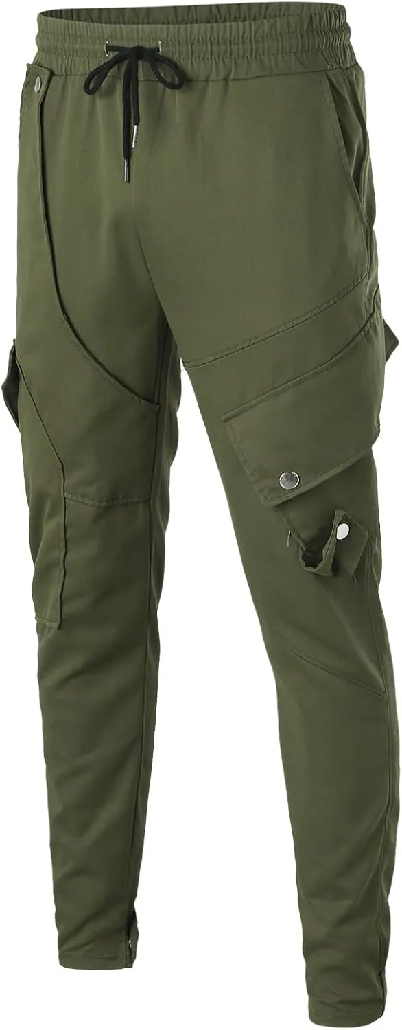 MIDOO Mens Tactical Pants Stretch Flex Casual Loose Straight Sweatpants Outdoor Lightweight Work Hiking Pants Jogger Tousers