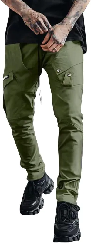 MIDOO Mens Tactical Pants Stretch Flex Casual Loose Straight Sweatpants Outdoor Lightweight Work Hiking Pants Jogger Tousers
