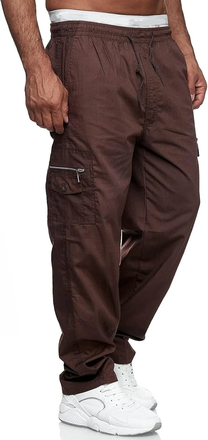 MIDOO Tactical Pants for Men Stretch Waterproof Baggy Sweat Pants Lightweight Hiking Work Pants Relaxed Straight Leg Tousers