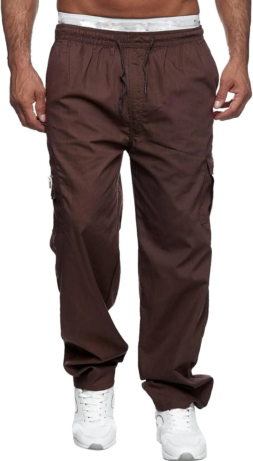 MIDOO Tactical Pants for Men Stretch Waterproof Baggy Sweat Pants Lightweight Hiking Work Pants Relaxed Straight Leg Tousers