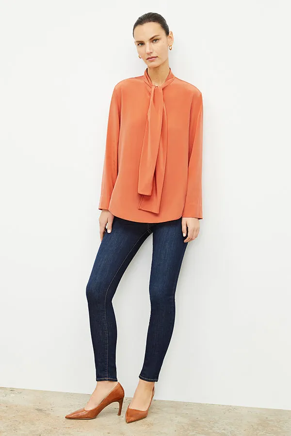 M.M. LAFLEUR - Darcy Top - Washable Silk :: Guava