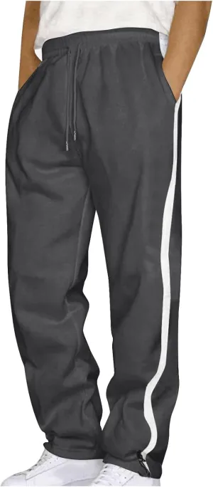 Muscularfit Mens Casual Pants Stretch Waist Big and Tall Athletic Sweatpants with Pockets Lightweight Solid Lounge Fall Pants