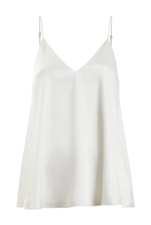 Organic Peace Silk Camisole Top | White