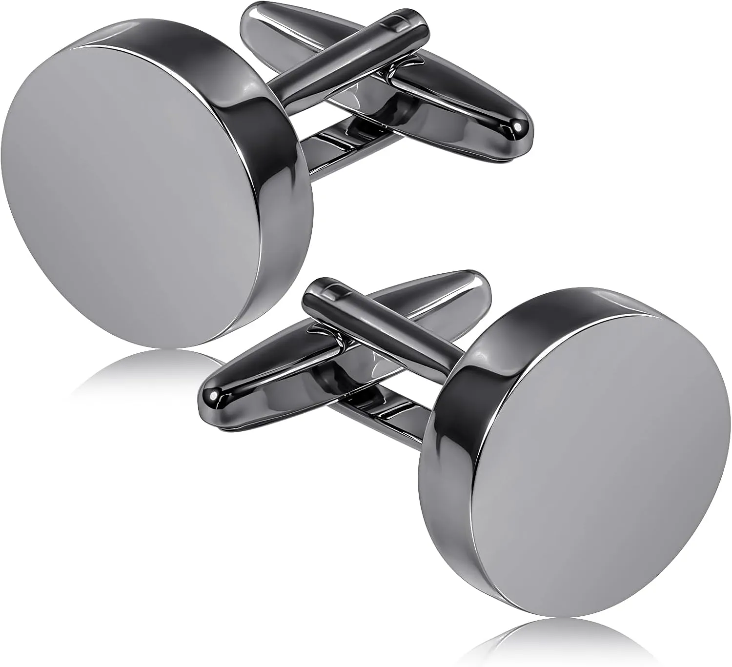Ouligay Mens Cuff Links, Black Cufflinks for Men, Tuxedo Cufflink, Classic Groomsmen Cufflinks Business Wedding Cuff Links for Father Husband Boyfriend Birthday Gift