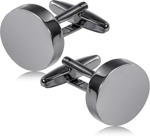 Ouligay Mens Cuff Links, Black Cufflinks for Men, Tuxedo Cufflink, Classic Groomsmen Cufflinks Business Wedding Cuff Links for Father Husband Boyfriend Birthday Gift