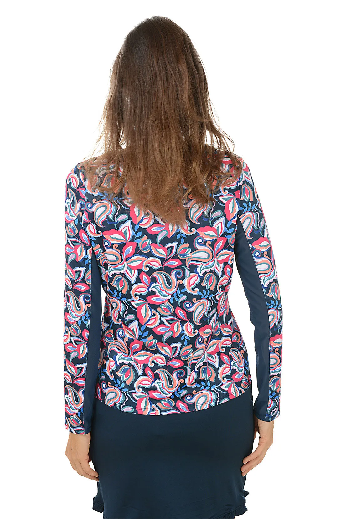 Paisley Mesh Scoop Neck UPF50 Sun Shirt