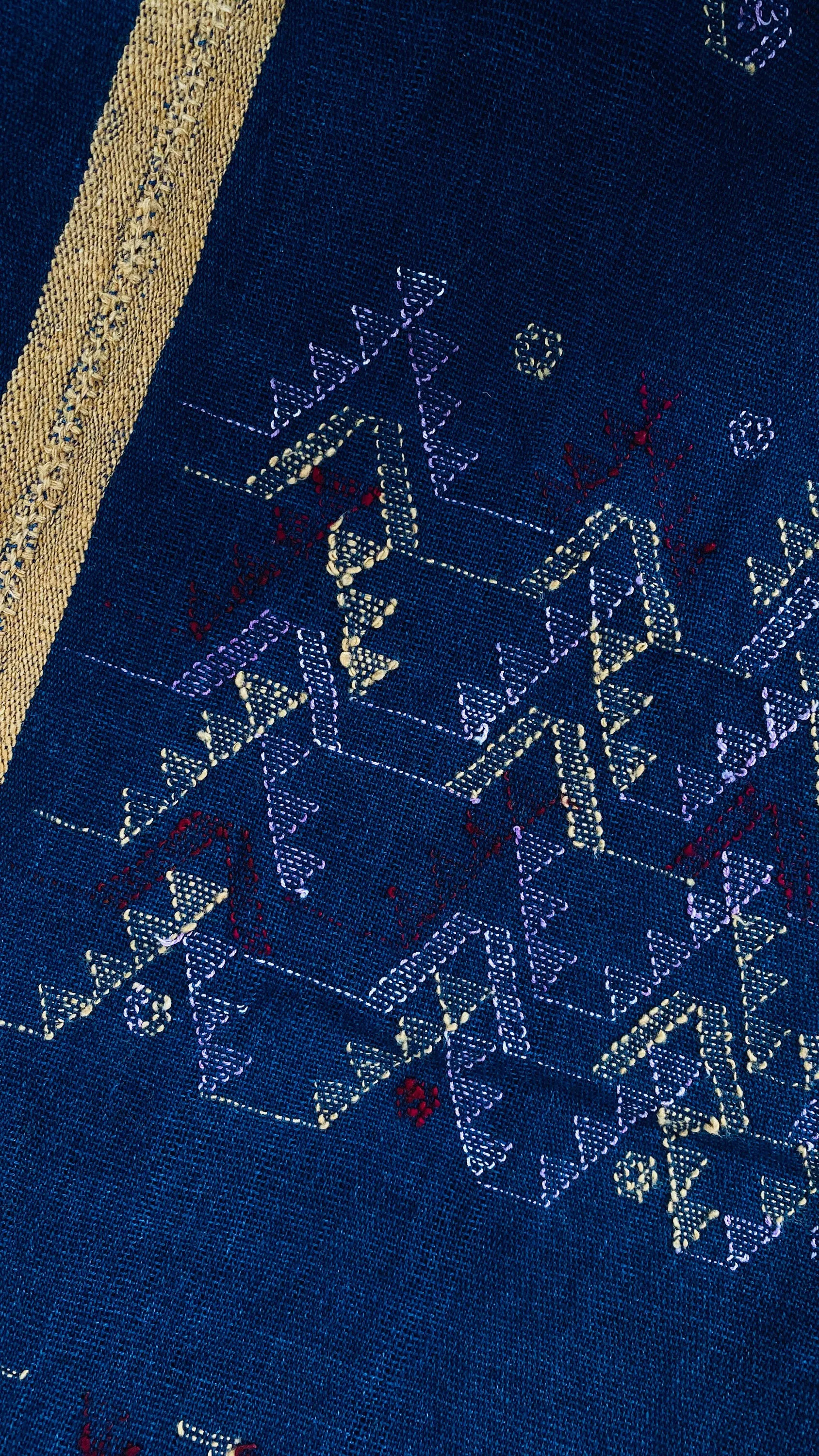 Pinotepa Don Luis Huipil. Silk & Cotton. Indigo & Cochinilla. Oaxaca, Mexico.