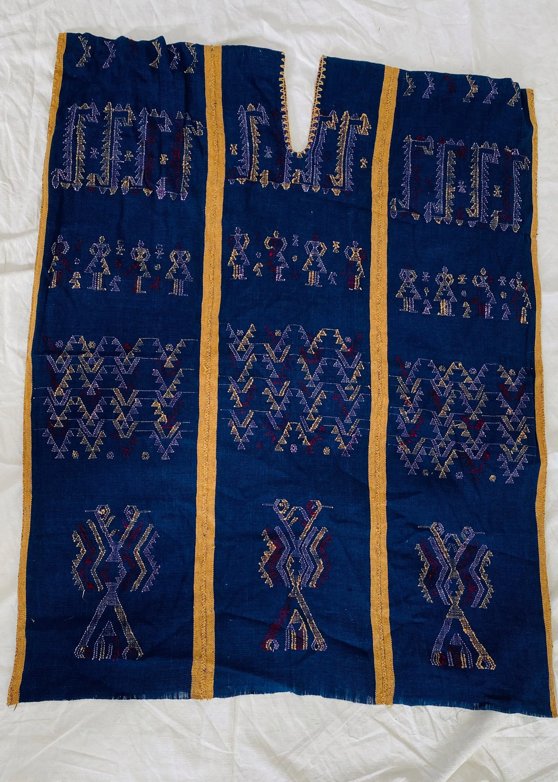 Pinotepa Don Luis Huipil. Silk & Cotton. Indigo & Cochinilla. Oaxaca, Mexico.