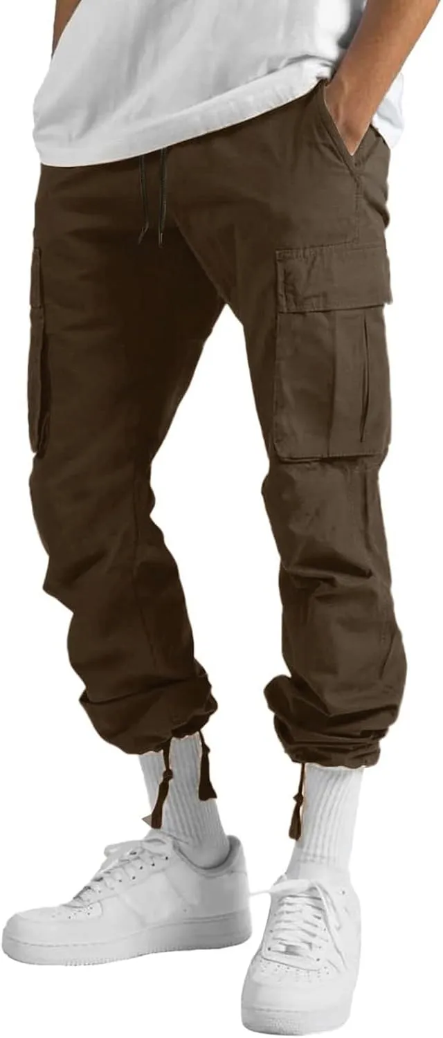 sdbrld Cargo Pants For Men Men's Fashion Relaxed Fit Beach Pants Streetwear Baggy Trousers Cargo Pants with Zipper Pockets