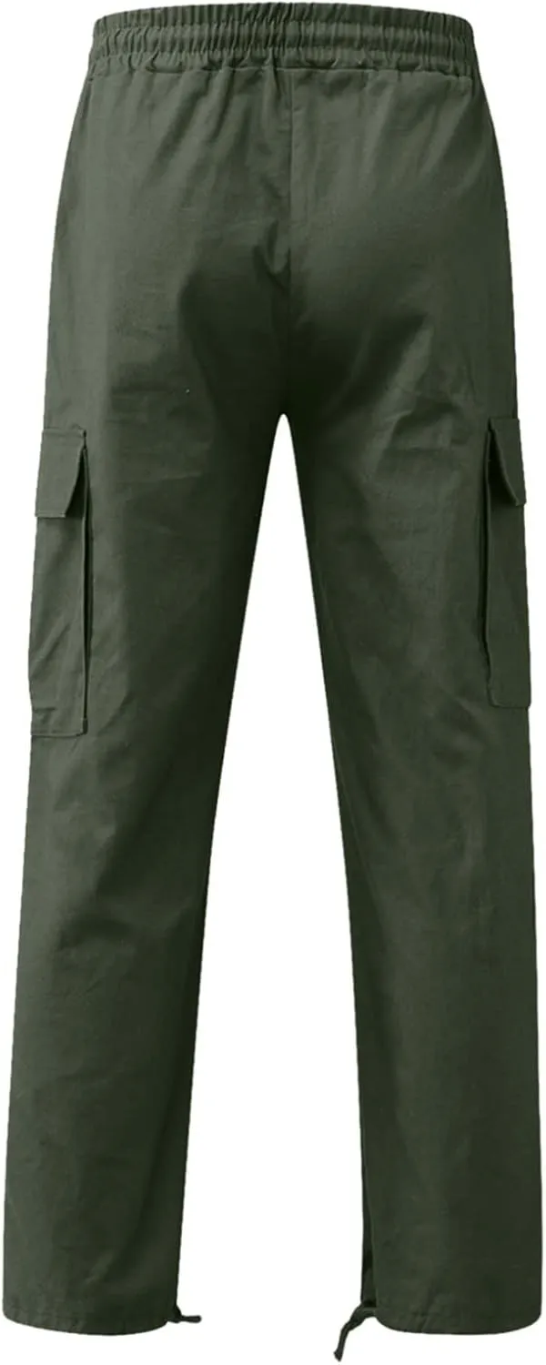 SMIDOW Mens Cargo Pants Relaxed Fit Elastic Waist Casual Loose Joggers Workout Athletic Pant Trousers Trendy Sweatpants