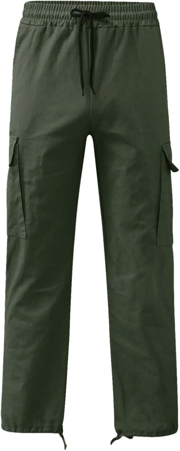 SMIDOW Mens Cargo Pants Relaxed Fit Elastic Waist Casual Loose Joggers Workout Athletic Pant Trousers Trendy Sweatpants