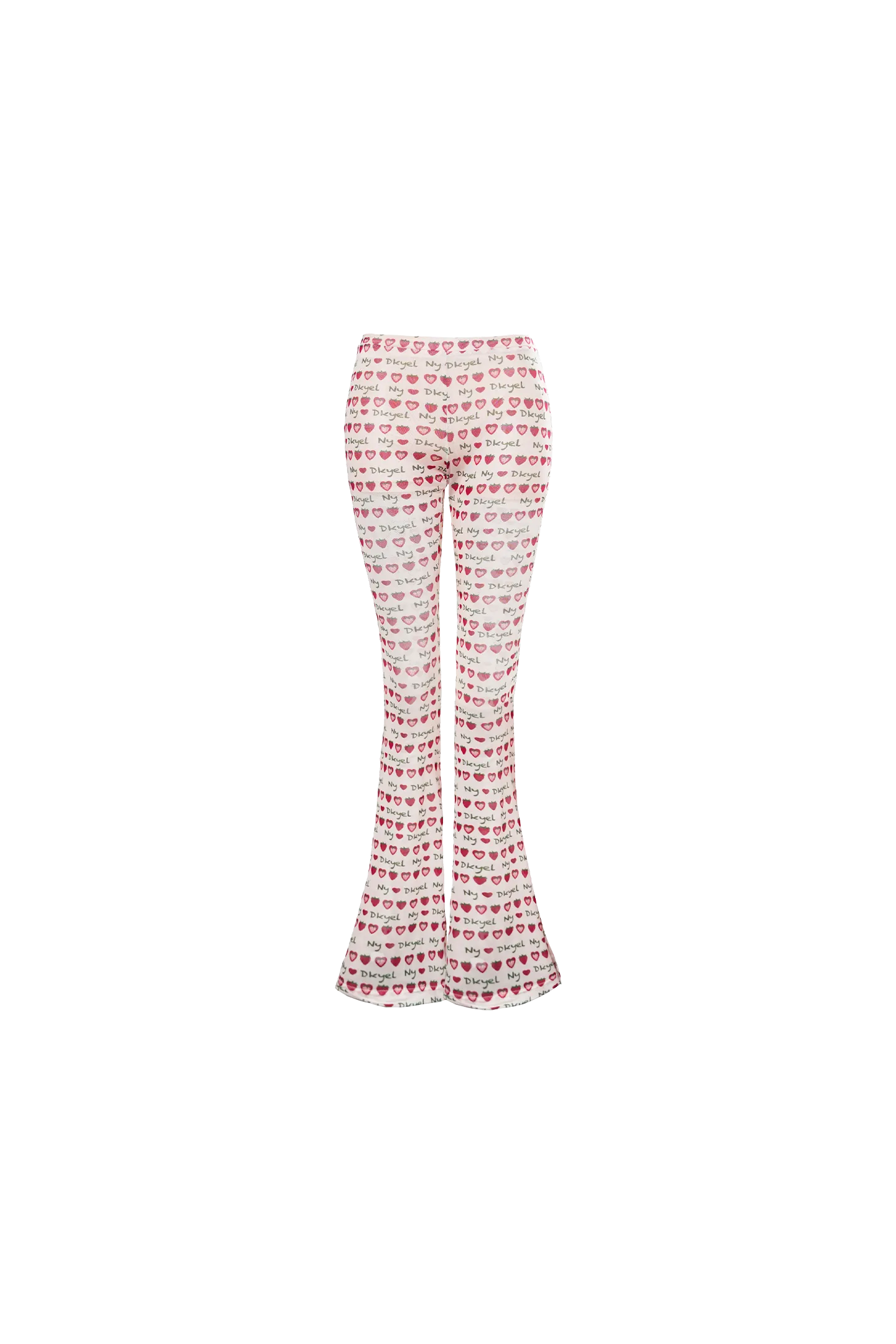 Soft Mesh Retro Strawberry Print Mesh Trousers