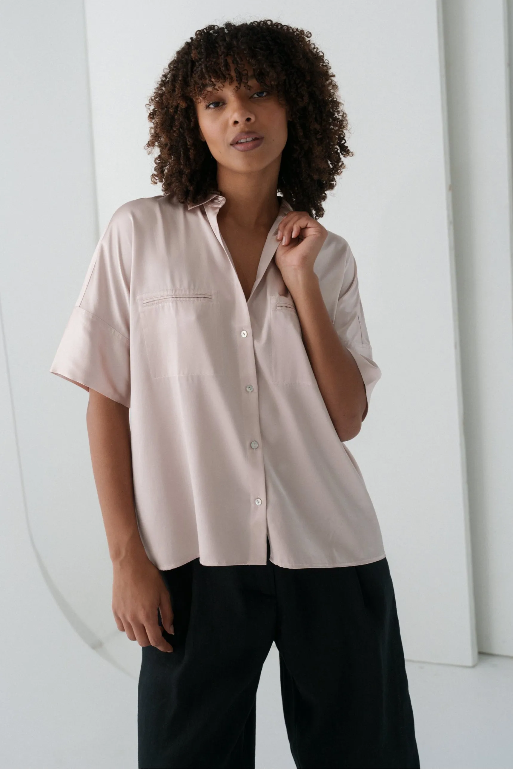 TONI PINK SILK SHIRT