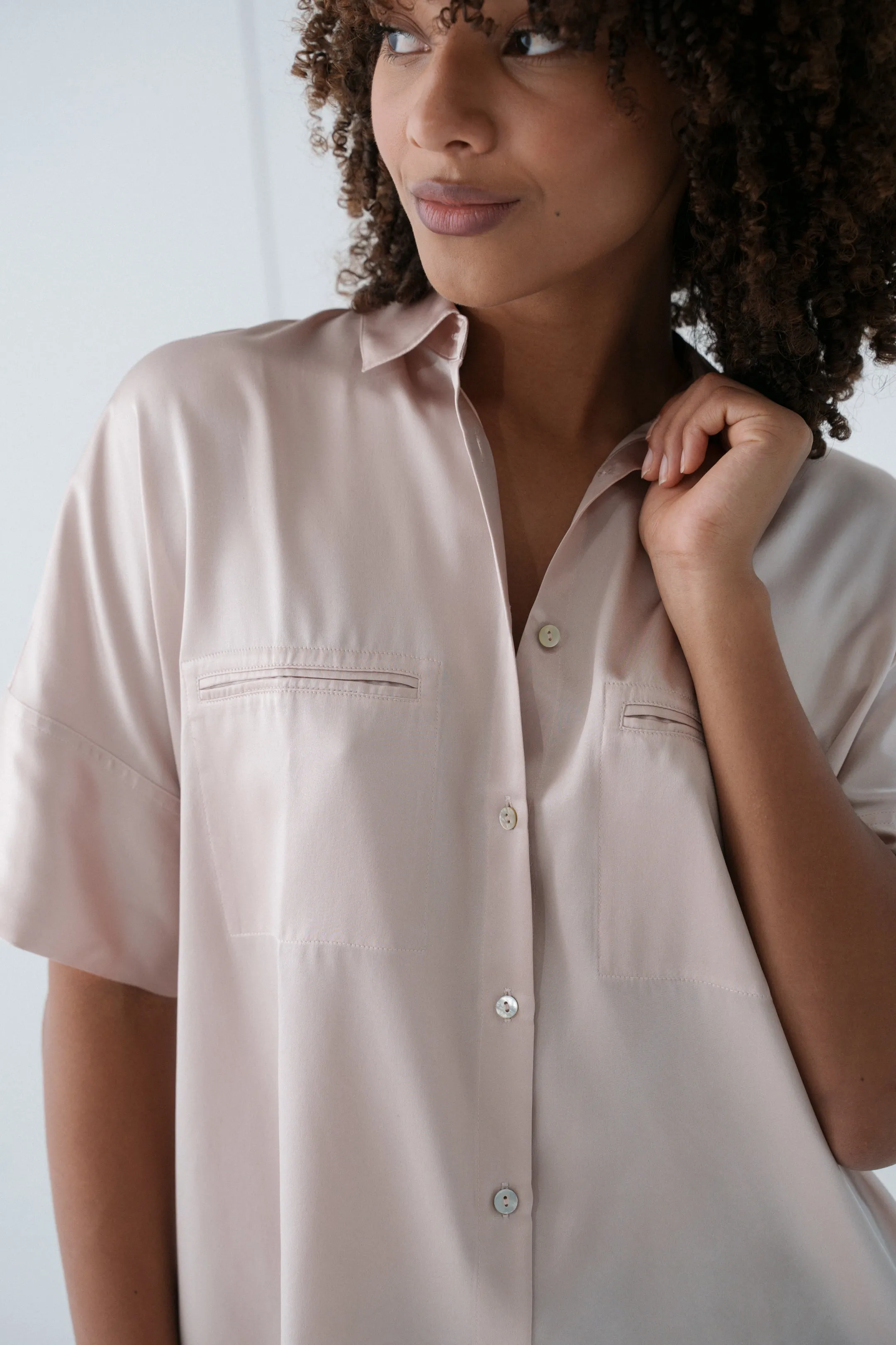 TONI PINK SILK SHIRT