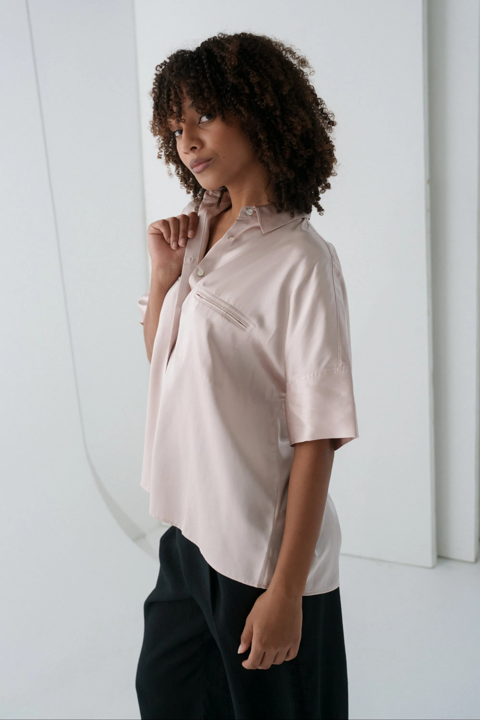TONI PINK SILK SHIRT