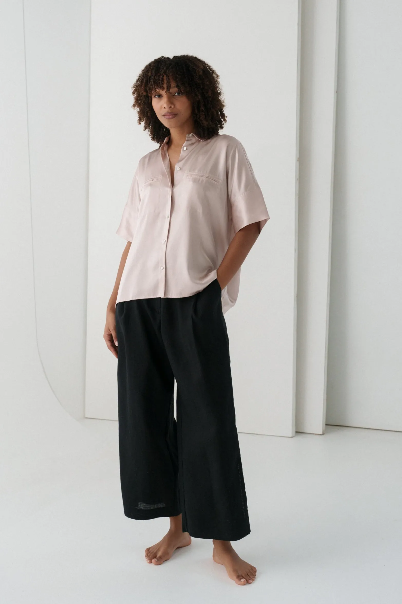 TONI PINK SILK SHIRT