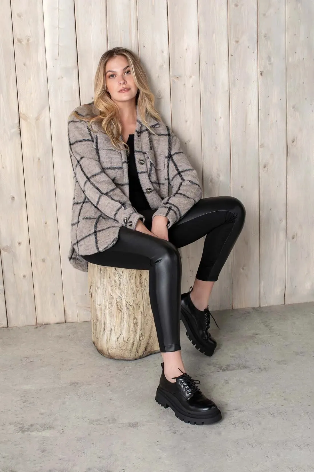 VERONA VEGAN LEATHER COMBINATION LEGGINGS - TRIBAL 7522O-4650