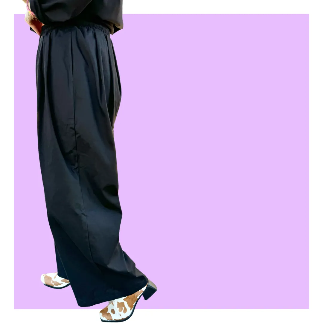 Wide Leg Pants - Black