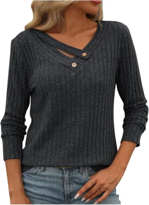 Women Striped Patchwork Knitted Sweater With Long Sleeved V-Neck Sweater Tops2024 Fall&Winter Womens Trendy Tops
