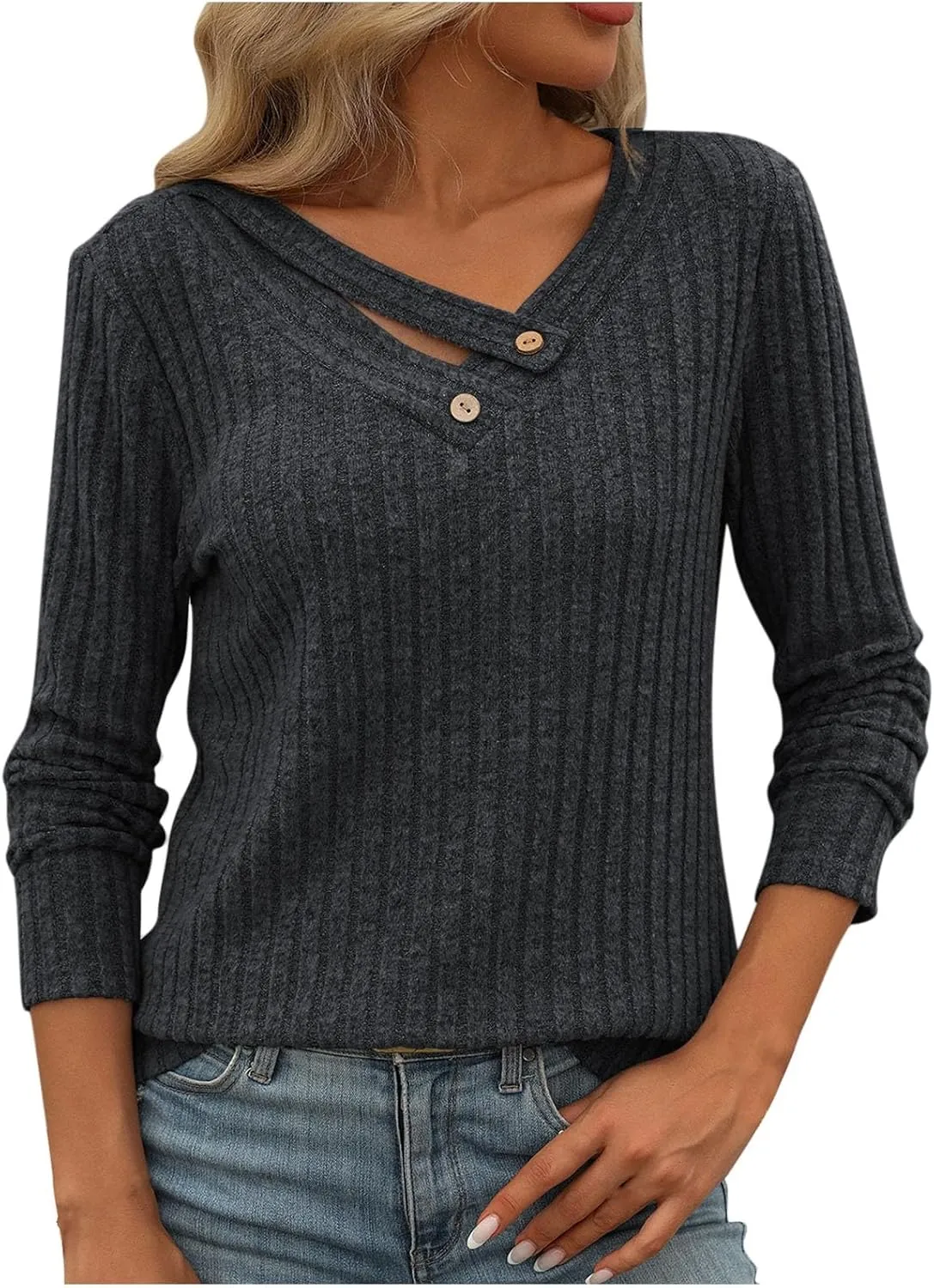 Women Striped Patchwork Knitted Sweater With Long Sleeved V-Neck Sweater Tops2024 Fall&Winter Womens Trendy Tops