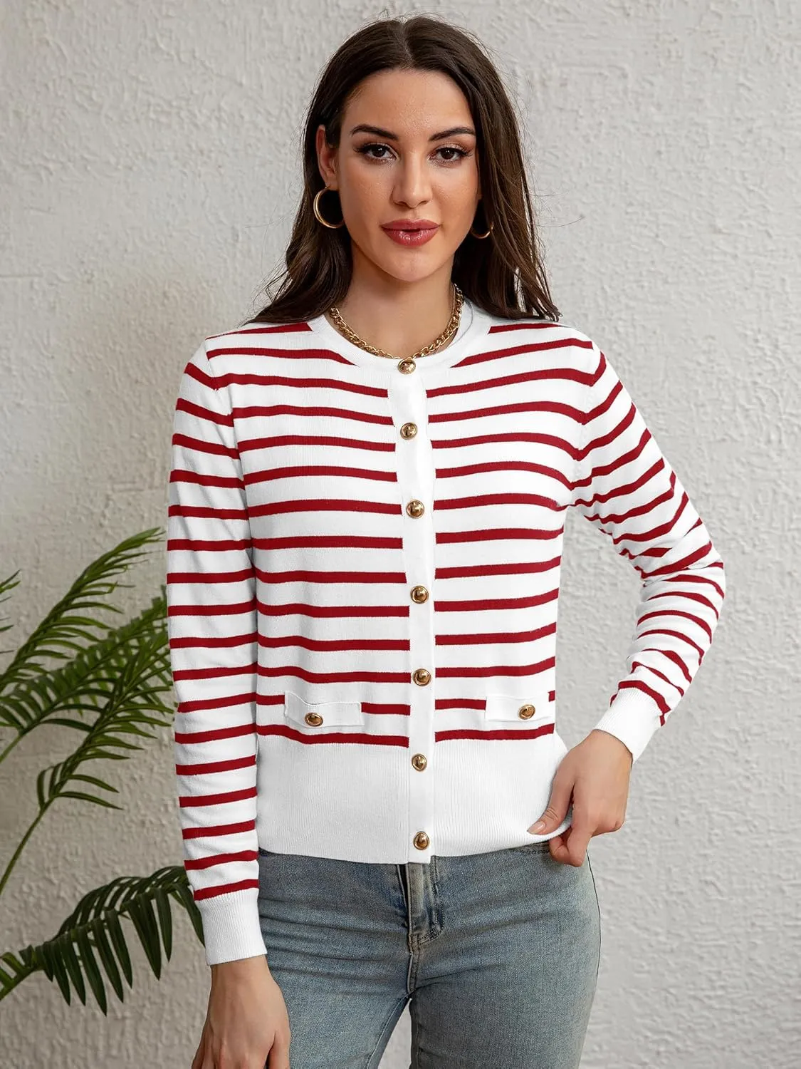 Women's Cardigan Coats Knitted Long Sleeve Sweaters Loose Fit Casual Cardigans with Pockets Fall 2024