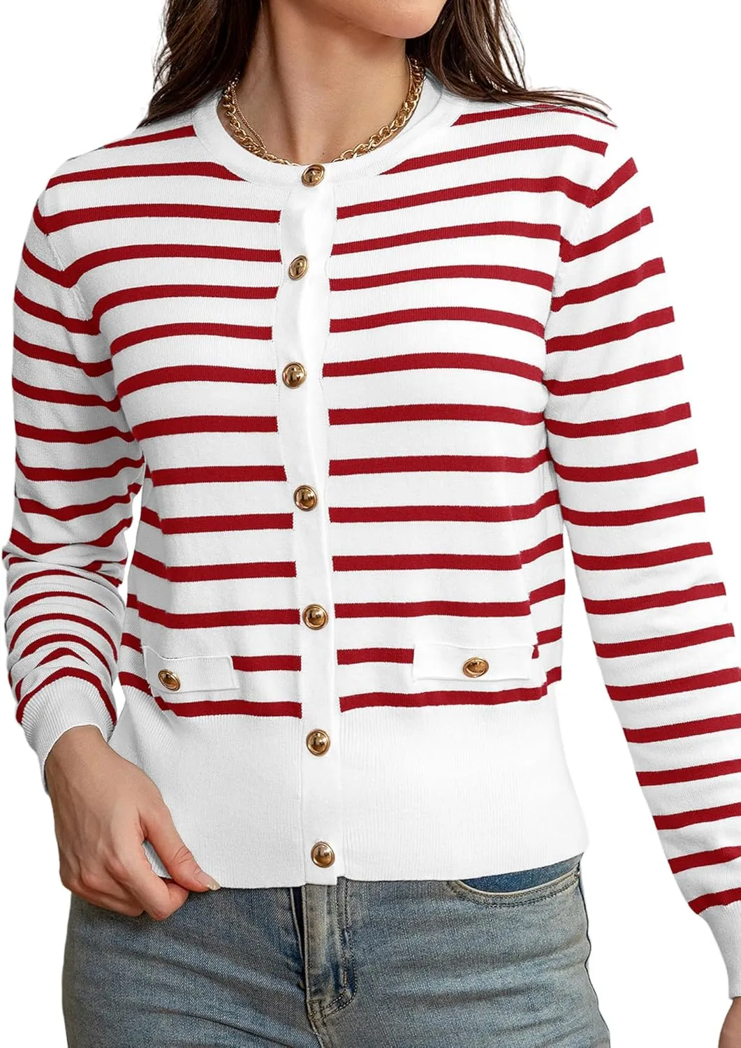 Women's Cardigan Coats Knitted Long Sleeve Sweaters Loose Fit Casual Cardigans with Pockets Fall 2024
