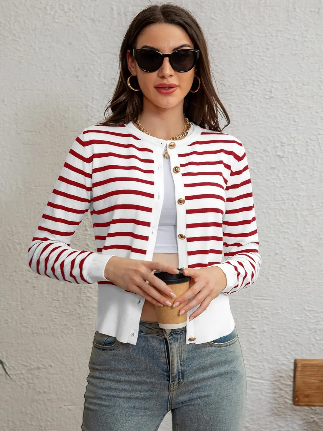 Women's Cardigan Coats Knitted Long Sleeve Sweaters Loose Fit Casual Cardigans with Pockets Fall 2024