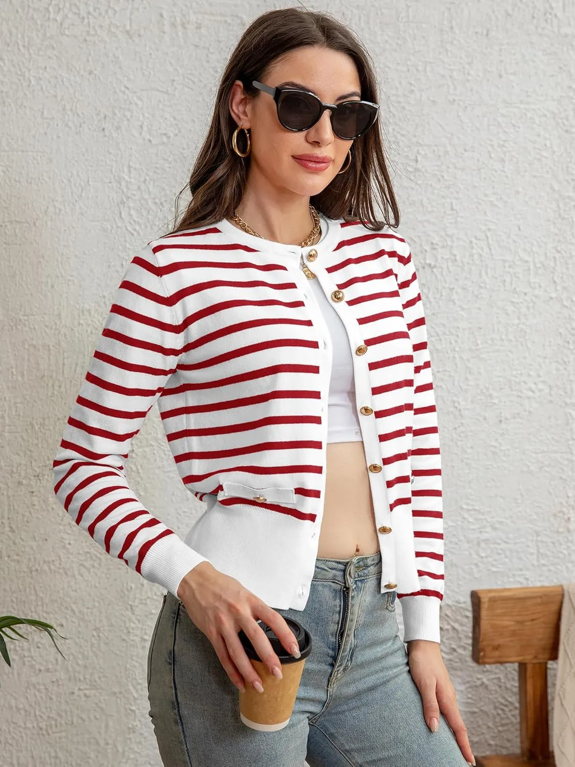 Women's Cardigan Coats Knitted Long Sleeve Sweaters Loose Fit Casual Cardigans with Pockets Fall 2024