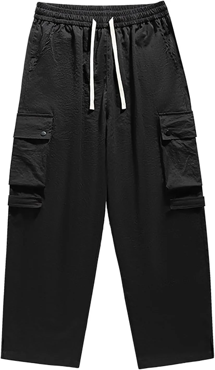 Work Pants for Men Slim Fit Loose Casual Sweatpants Lightweight Tactical Pants Multi Pockets Twill Sport Hiking Pants